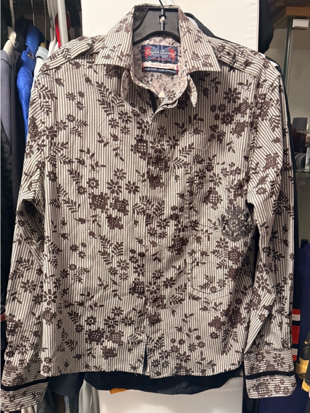English Laundry Brown Floral shirt